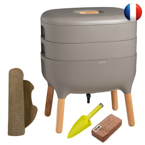 Lombricomposteur urbalive gris - lombricomposteur,